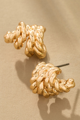 By Anthropologie Ribbed Mini Huggie Earrings
