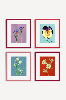 Anthropologie Blooming Florals Gallery Wall Art In Multi