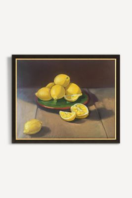 Lemons on Green Plate Wall Art