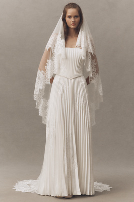 Watters Leon Chapel Blusher Veil In White