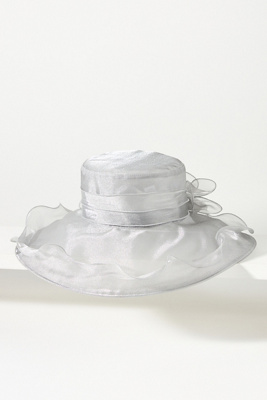 San Diego Hat Co. Organza Wide-brim Hat In White