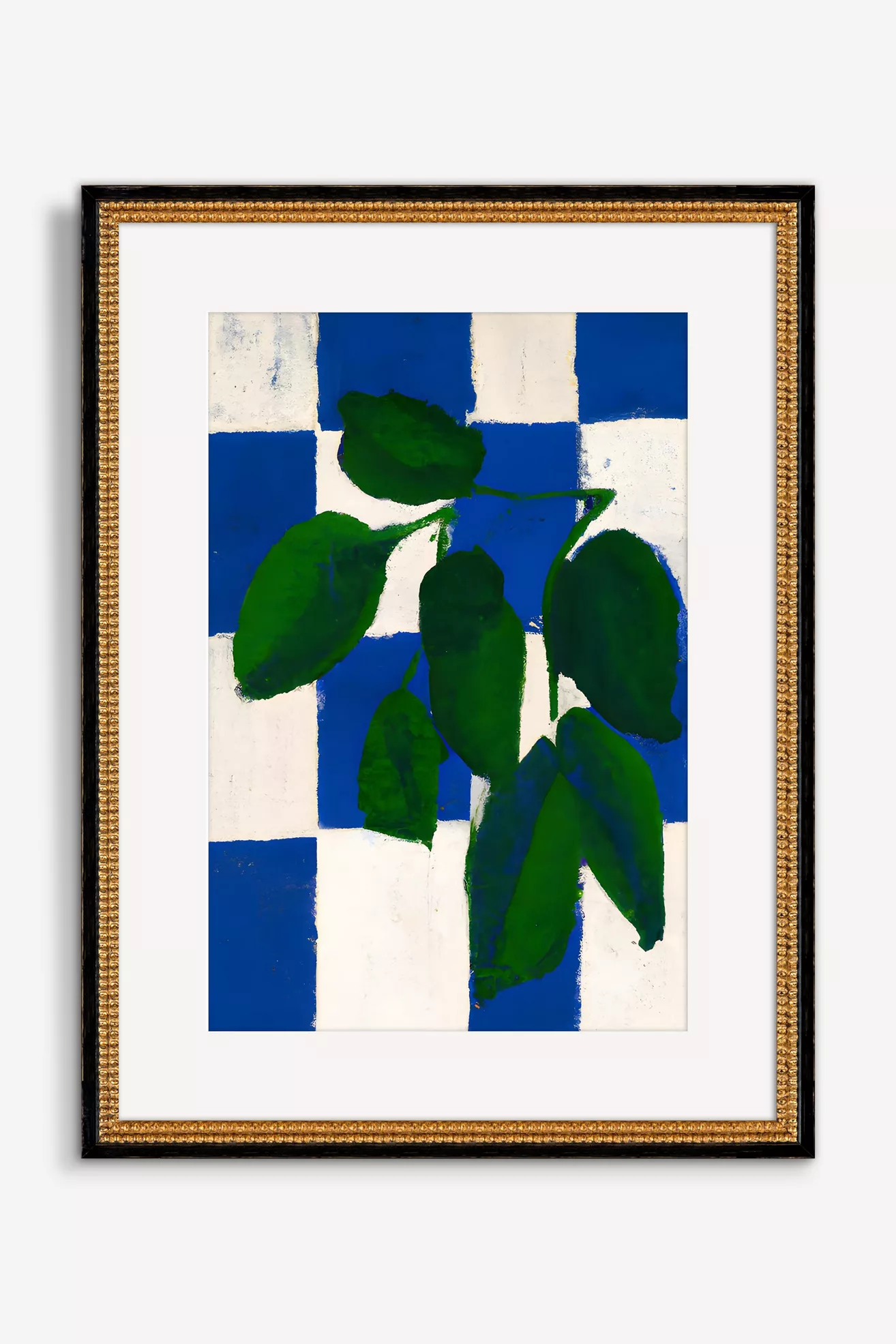 Checkered Greenery Wall Art