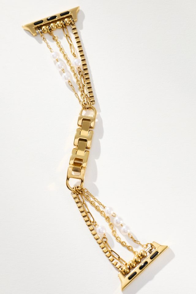 Posh Tech Cape Pearl Chain Apple Watch Band #1