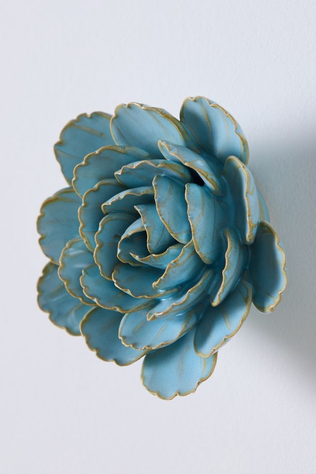 Teal Ceramic Flower Gallery Wall Charm #1