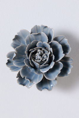 Chive Teal Ceramic Flower Gallery Wall Charm In Gray