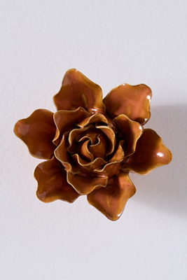 Chive Orange Ceramic Flower Gallery Wall Charm In Brown