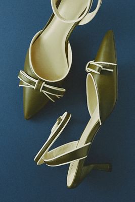 Maeve Pointed-Toe Ankle-Strap Bow Heels