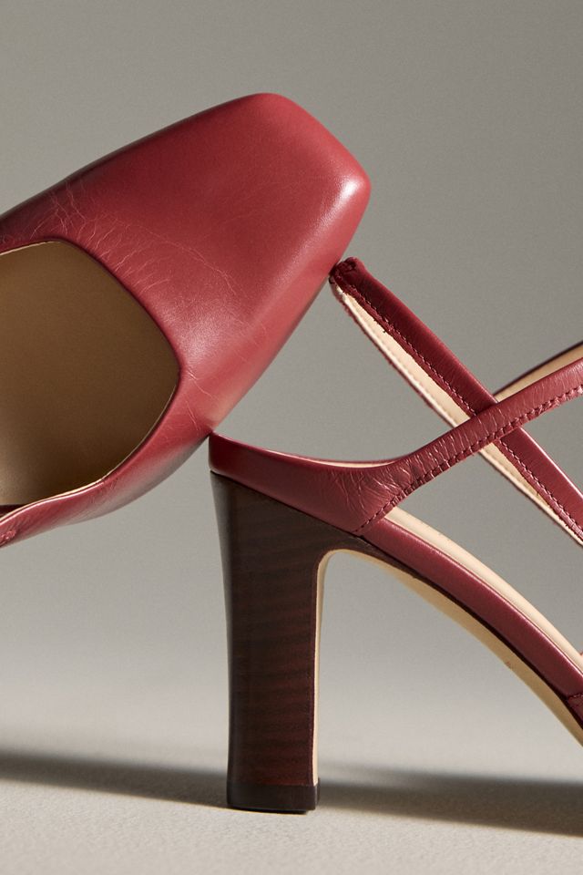 By Anthropologie Vintage Square-Toe Slingback Heels #2