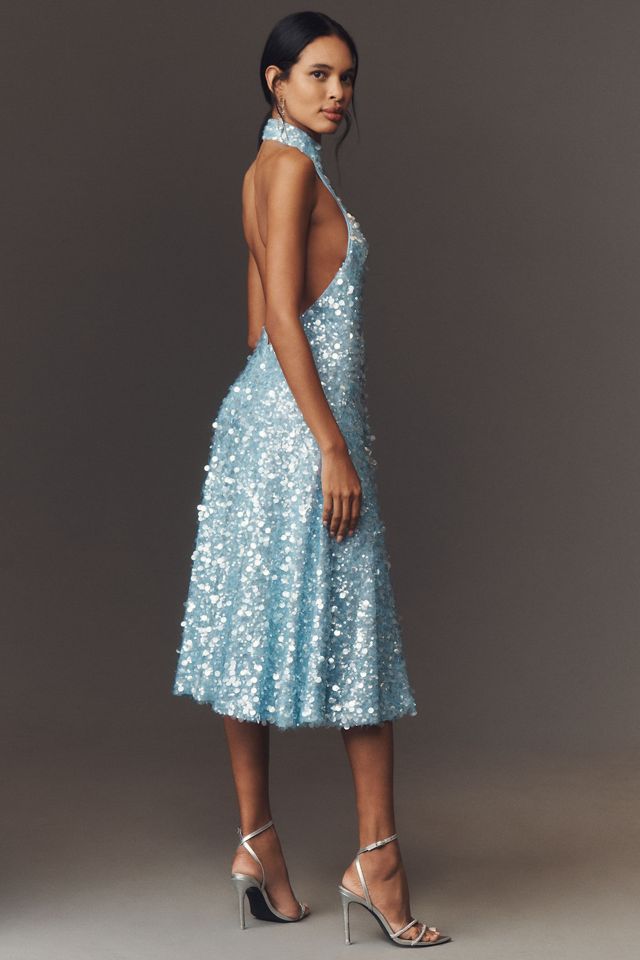 Helsi Carla Halter Sequin A-Line Midi Dress #1