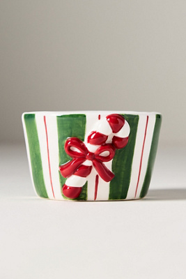 Anthropologie Festive Dolomite Nut Bowl In Green