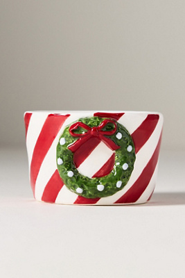 Anthropologie Festive Dolomite Nut Bowl In Red