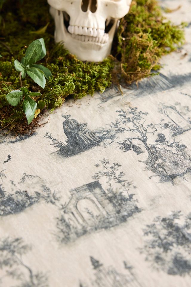 Halloween Toile Linen Tablecloth #1
