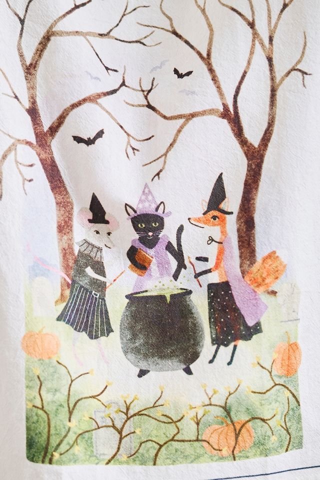 Witchy Critters Cotton Dish Towel #1
