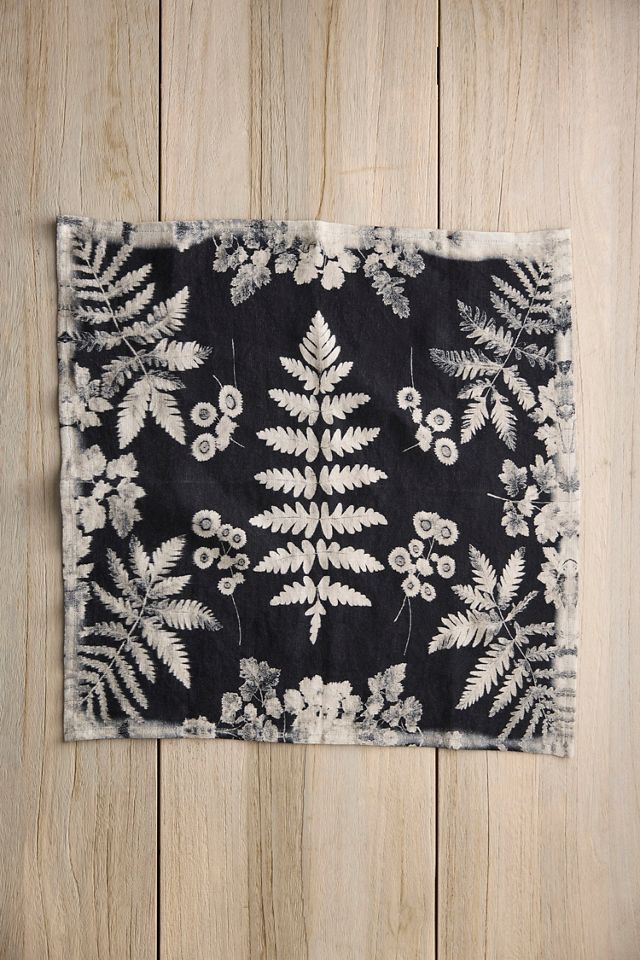 Black Fern Linen Napkins, Set of 2 #2