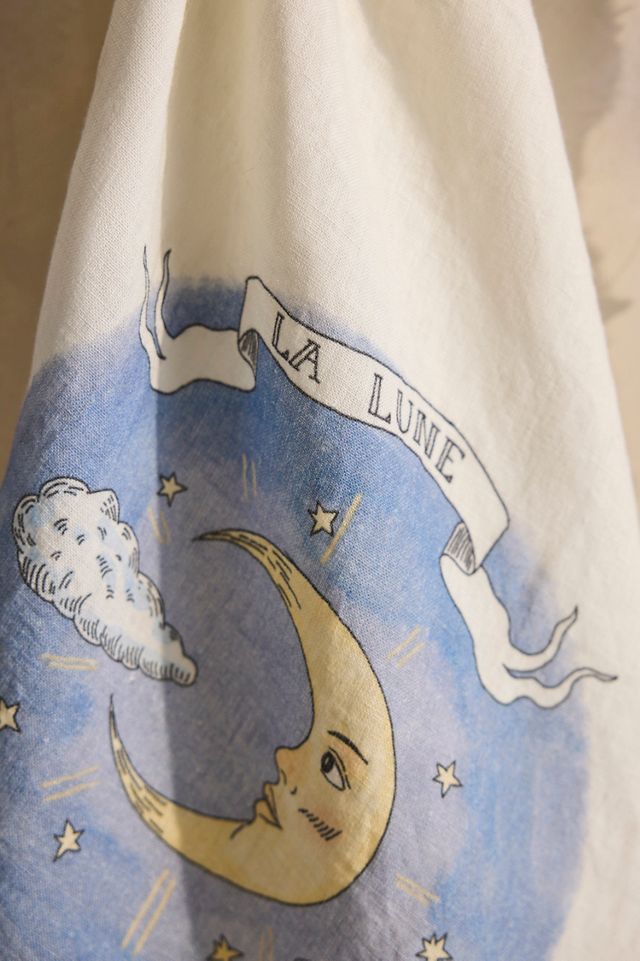 Tarot Linen Dish Towel, La Lune #1