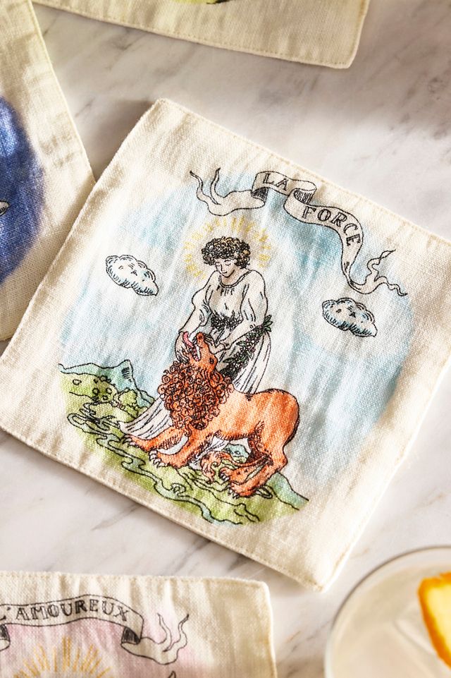 Tarot Linen Cocktail Napkins, Set of 6 #2