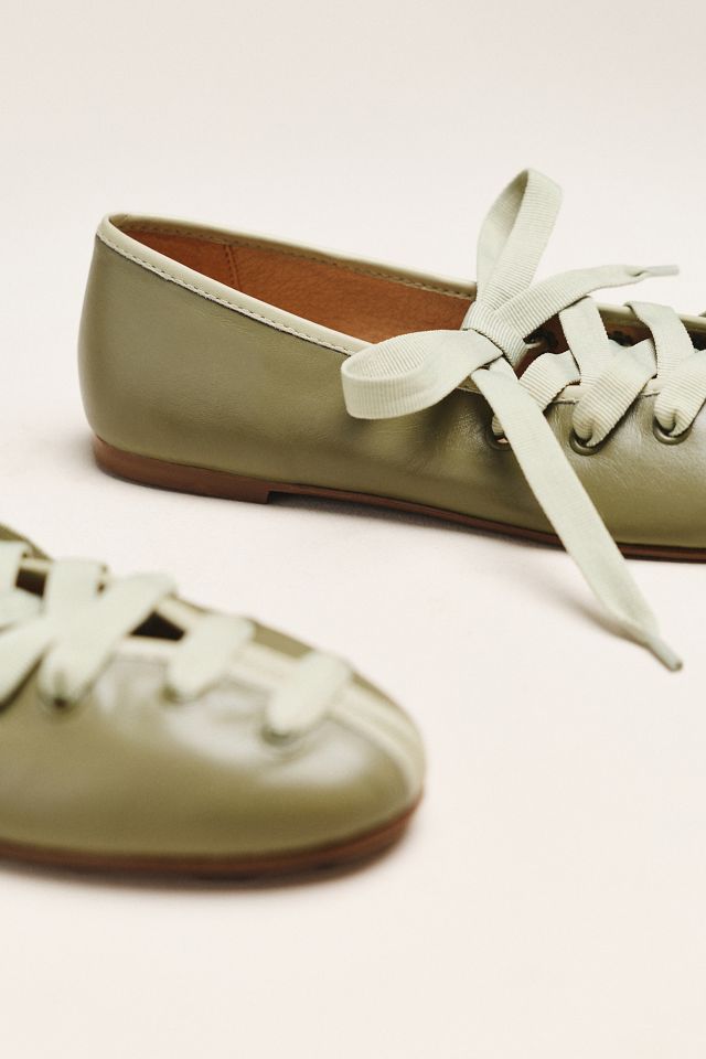 Maeve Contrast Lace-Up Ballet Flats #2