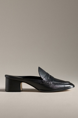 Maeve Loafer Mule Heels In Black