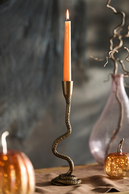 Terrain Coiled Snake Taper Holder In Gold