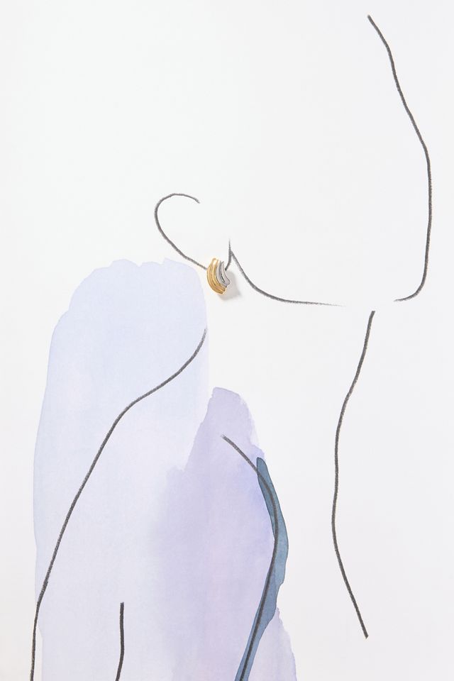 Two-Tone Curve Post Earrings #2