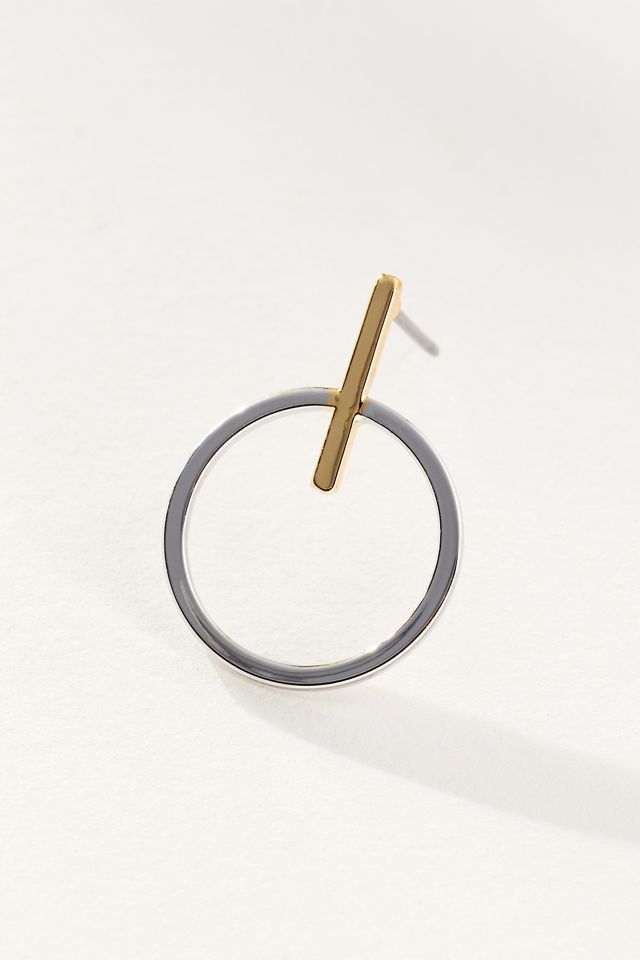 Two-Tone Circle Drop Earrings #2