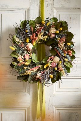 Eucalyptus, Lavender + Larkspur Dried Wreath