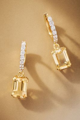 Luv Aj Mini Diana Baguette Crystal Huggie Earrings