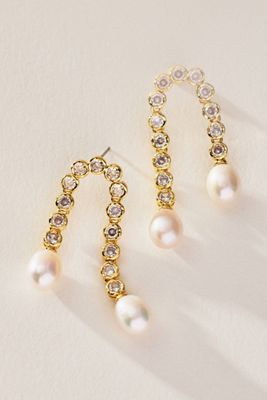 Luv Aj Pavé Pearl U Stud Earrings