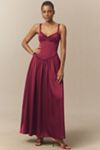 BHLDN Seraphina Sweetheart Corset Stretch Satin Maxi Dress