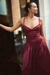 BHLDN Seraphina Sweetheart Corset Stretch Satin Maxi Dress