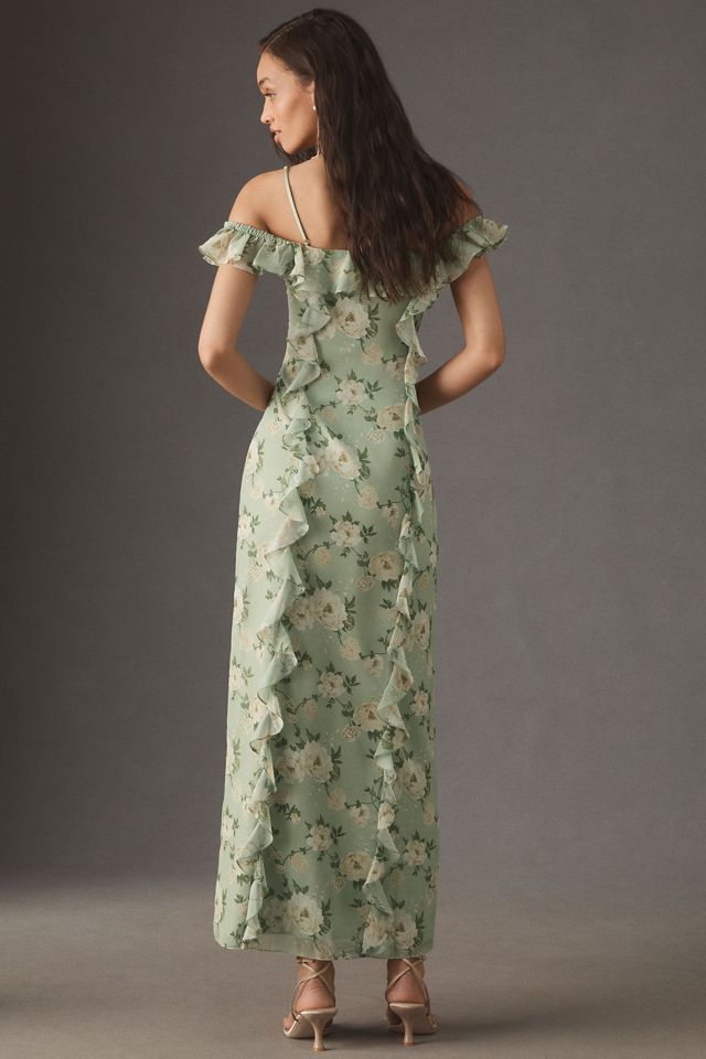 BHLDN Off-Shoulder Ruffled Chiffon Maxi Dress #2