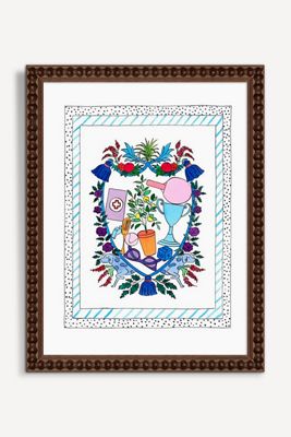 Ornaments In Blue Crest Wall Art