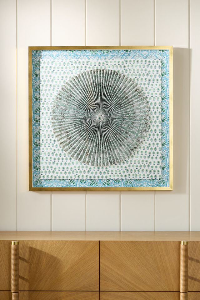 Dimensional Block Print Pleated Circle Wall Art #1
