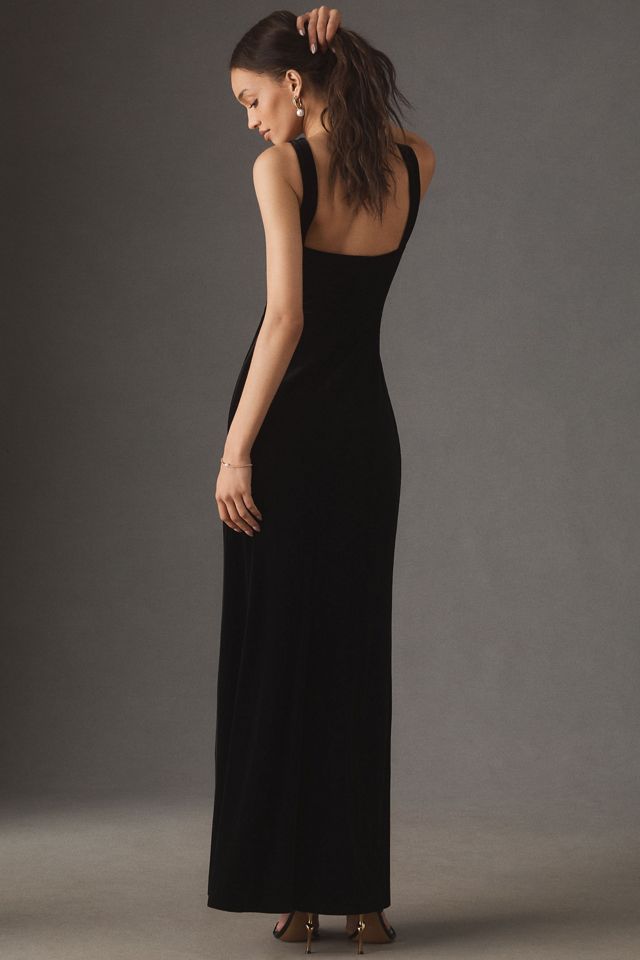 BHLDN Blake Square-Neck Stretch Velvet Maxi Dress #1