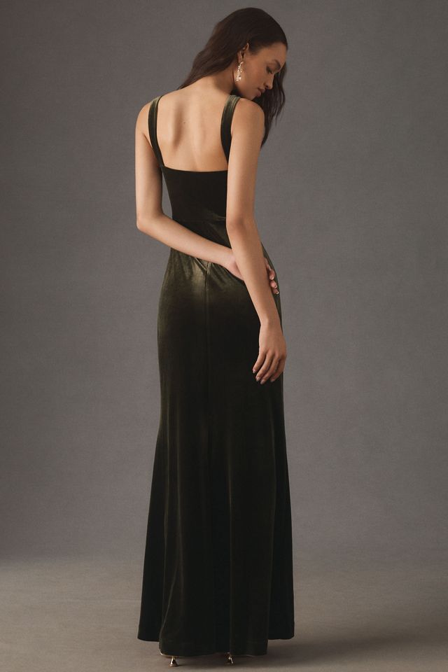 BHLDN Blake Square-Neck Stretch Velvet Maxi Dress #2