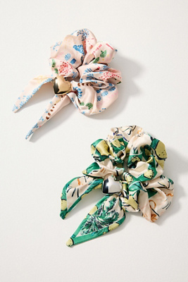 By Anthropologie Charm Scarf Scrunchie In Sand