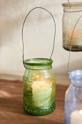 Mini Recycled Glass Hanging Lantern