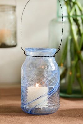 Mini Recycled Glass Hanging Lantern