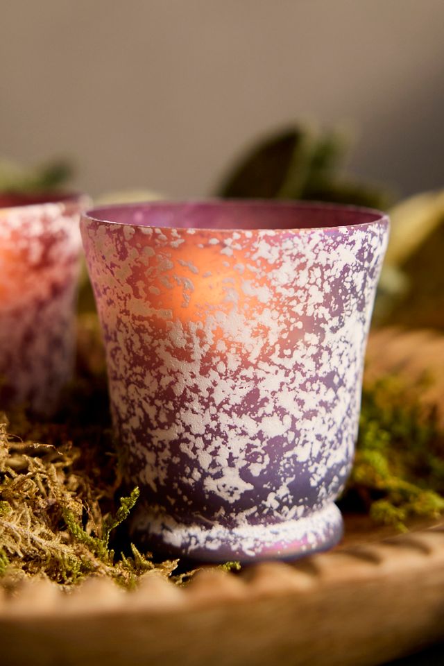 Colorful Rustic Glass Votive Holders, Set of 2 #1