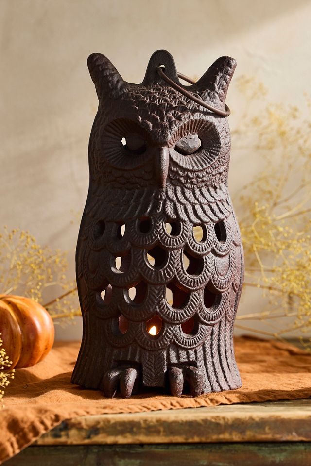 Cast Iron Owl Lantern #1