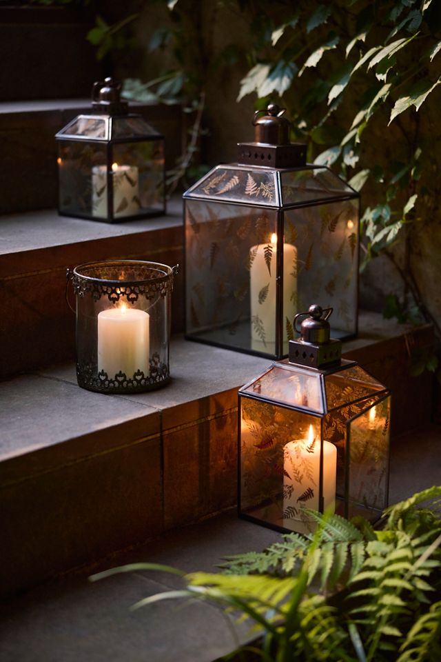 Lace Filigree Iron + Glass Lantern #3