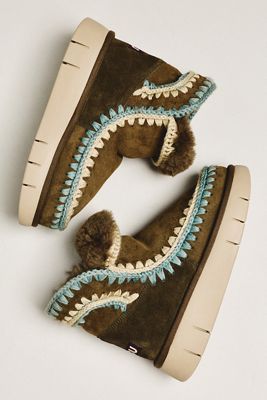 MOU Stitched Detail Sheepskin Boots