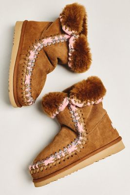 MOU Stitched Detail Sheepskin Boots