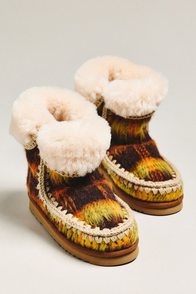 MOU Plaid Stitched Detail Boots #1