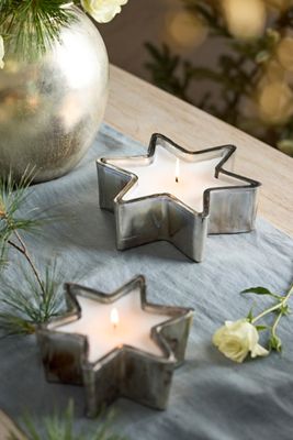 Winter Rose Star Candle