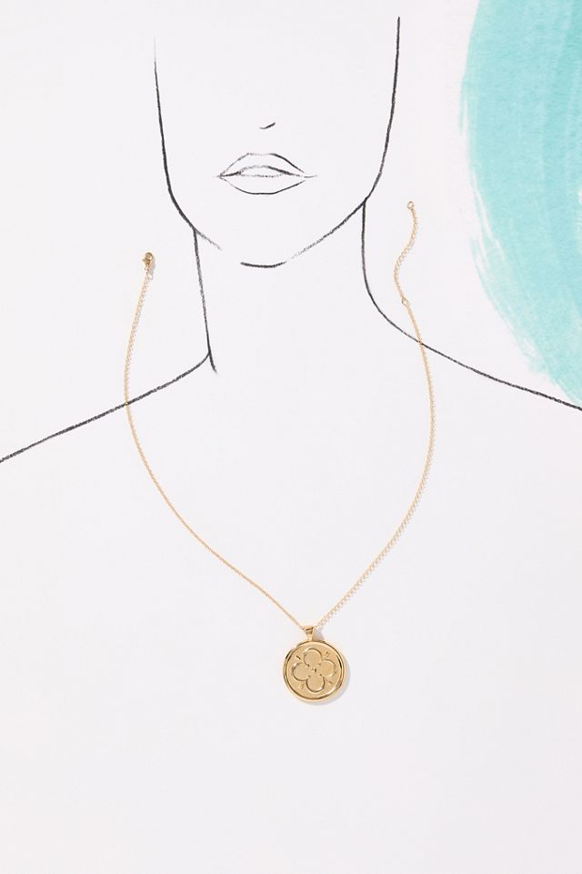 Jane Win Love JW Original Pendant Coin Necklace #2