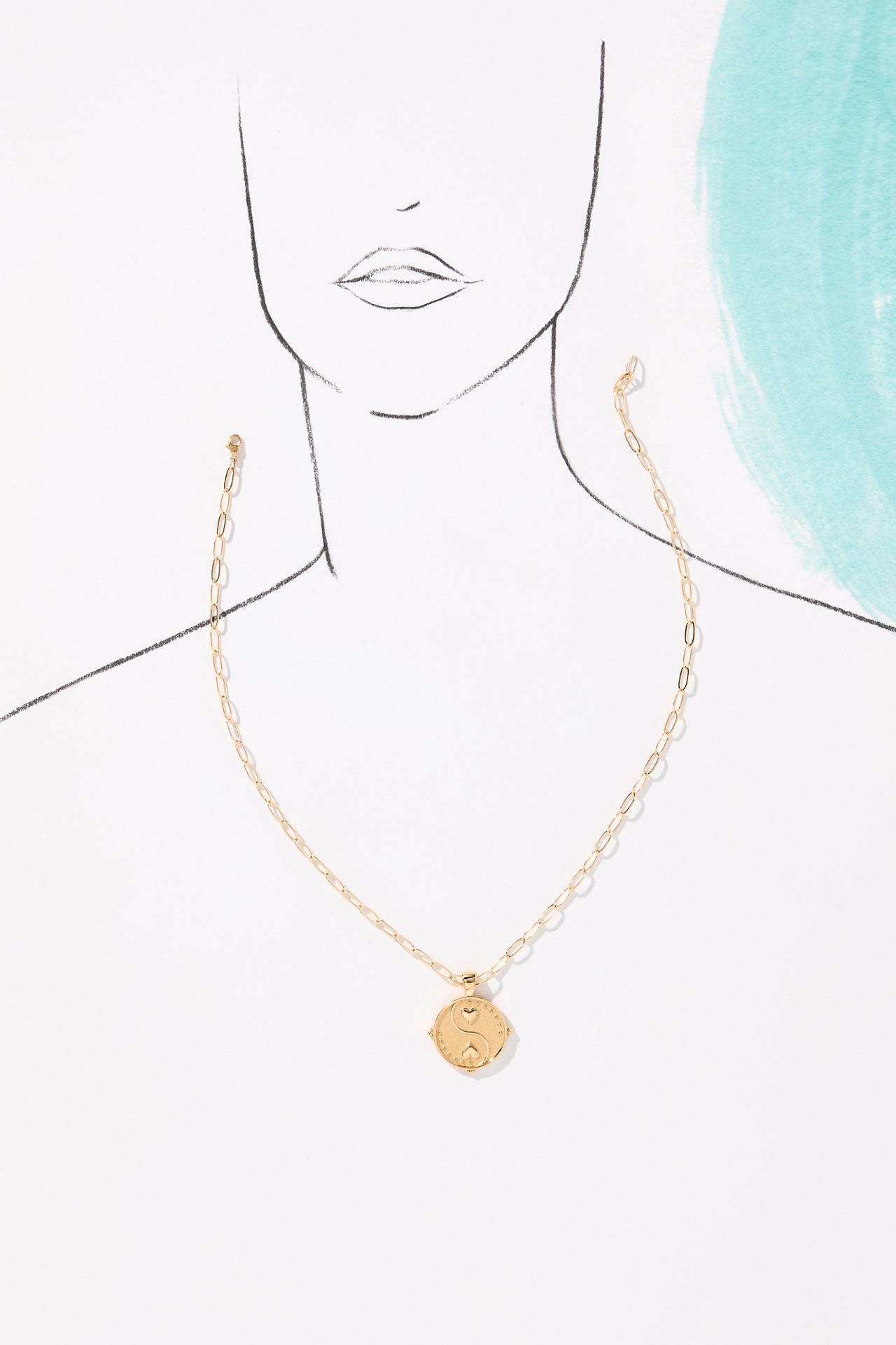 Jane Win Balance Small Pendant Coin Necklace