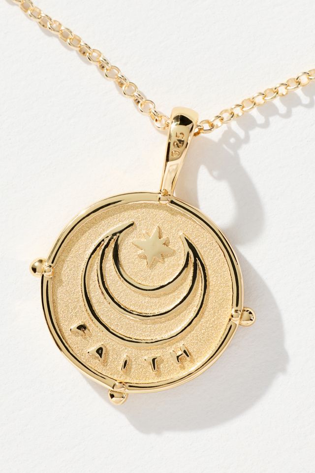 Jane Win Faith Petite Embellished Coin Necklace #1