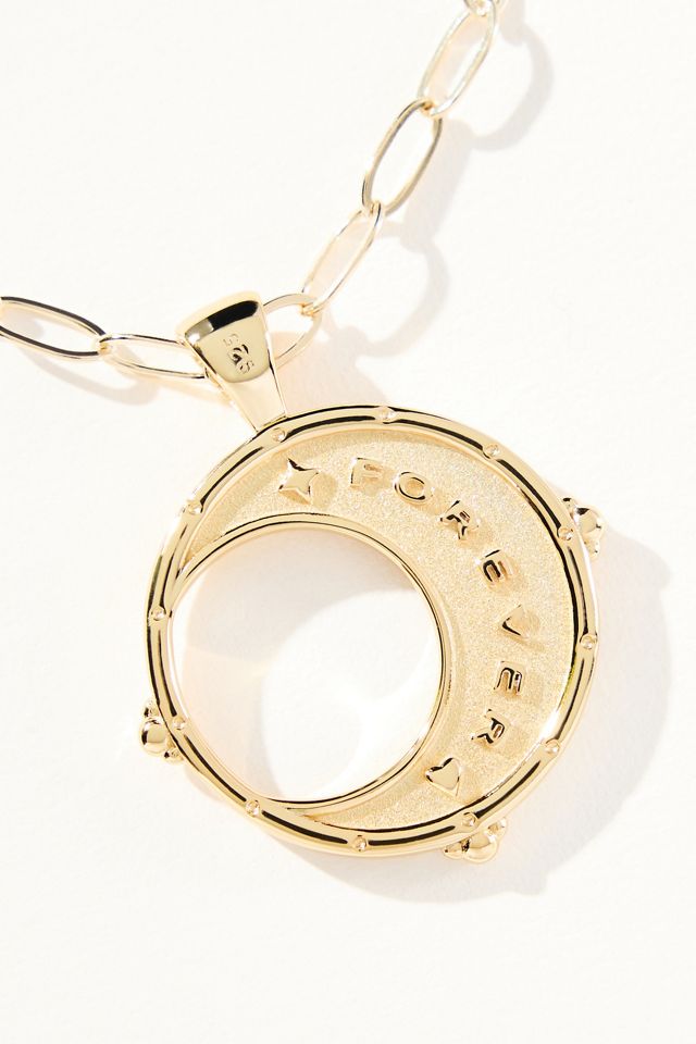 Jane Win Forever Moon & Back Pendant Coin Necklace #1