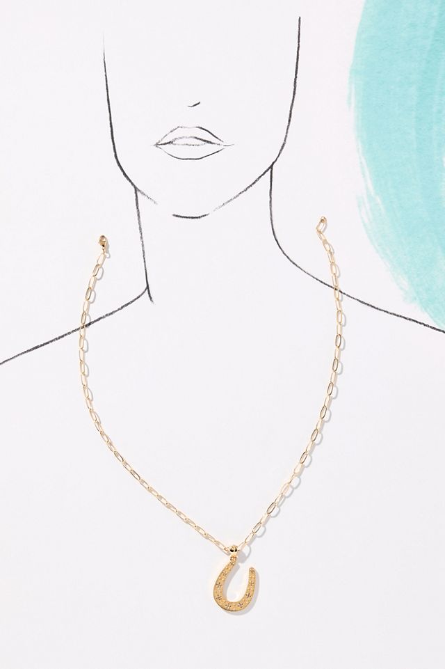 Jane Win Lucky Starry Horseshoe Pendant Necklace #2